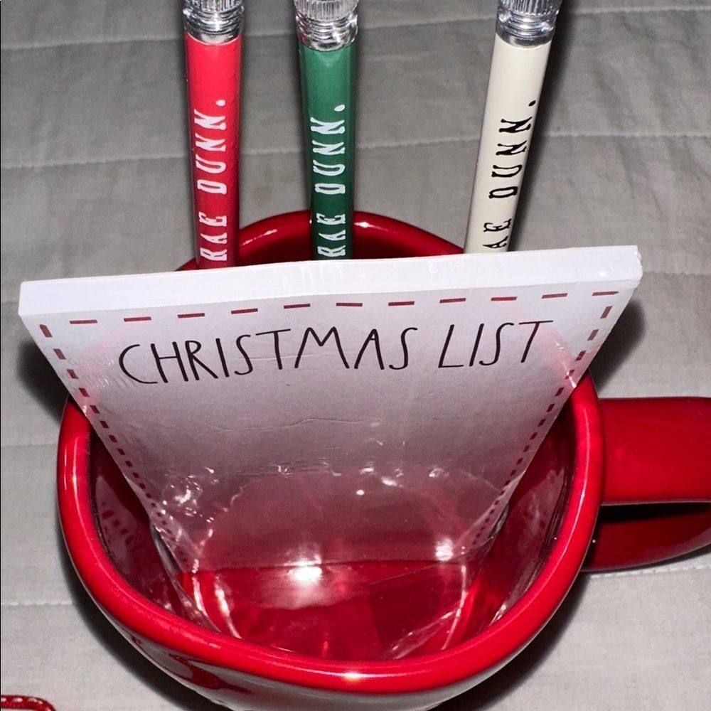RAE DUNN. Artisan Collection by Magenta SANTA’S HELPER Red White Stationary MUG - Picture 2 of 8